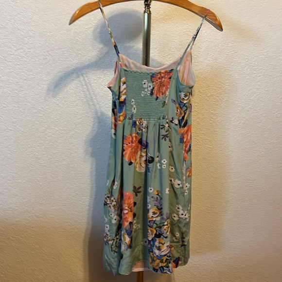 ANTHROPOLOGIE ~ Moulinette Soeurs 100% silk Floral Lined Dress with Smocked Back - Picture 12 of 12